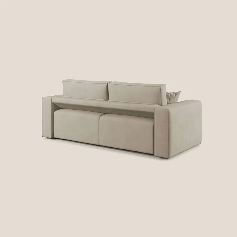 Morfeo canapé avec assises extractibles en tissu imperméable doux T02 beige