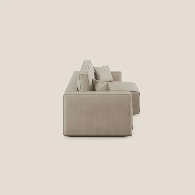 Morfeo canapé avec assises extractibles en tissu imperméable doux T02 beige