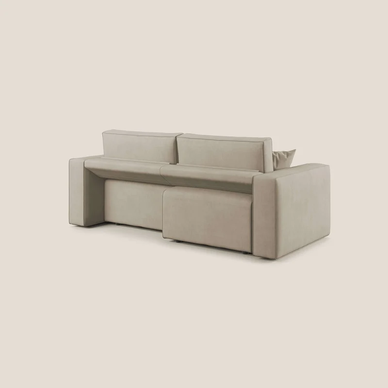 Morfeo canapé avec assises extractibles en tissu imperméable doux T02 beige