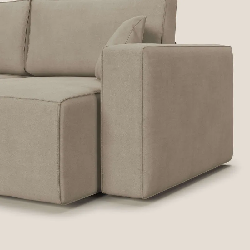 Morfeo canapé avec assises extractibles en tissu imperméable doux T02 beige