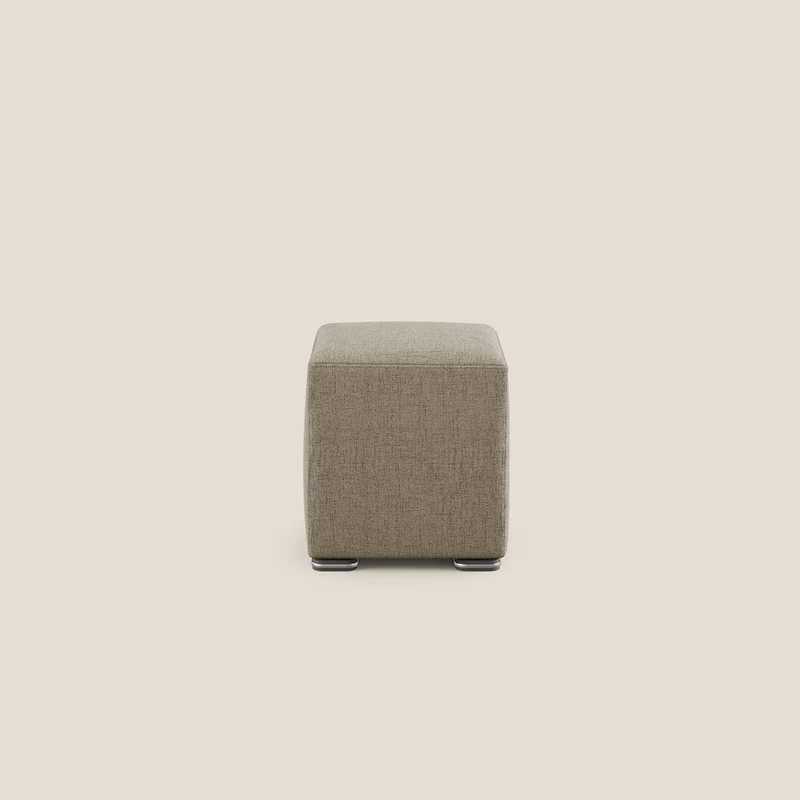 Cube pouf en tissu doux imperméable FELIS T03 marron