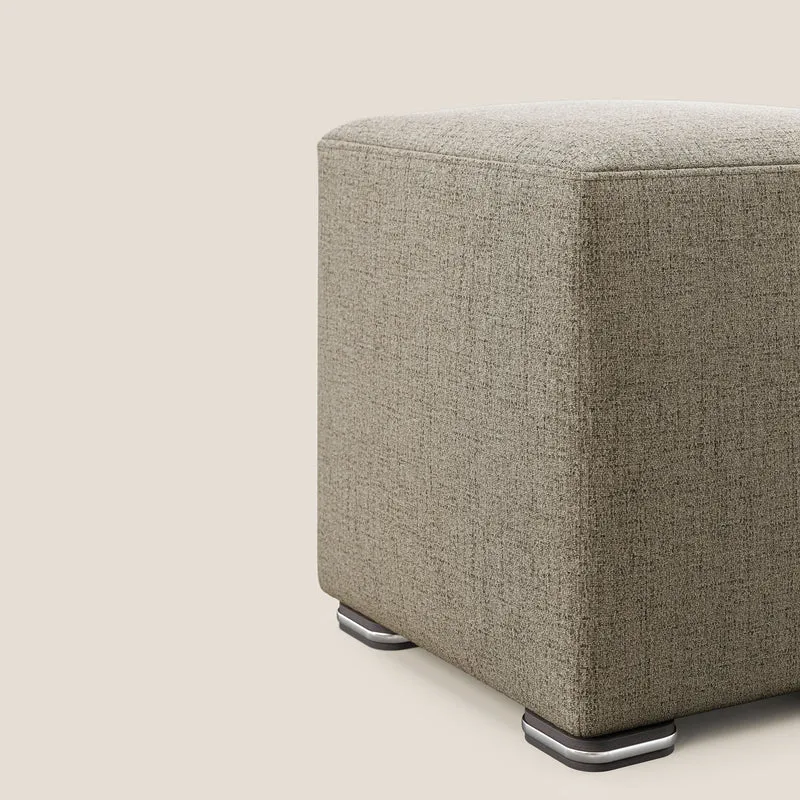 Cube pouf en tissu doux imperméable FELIS T03 marron