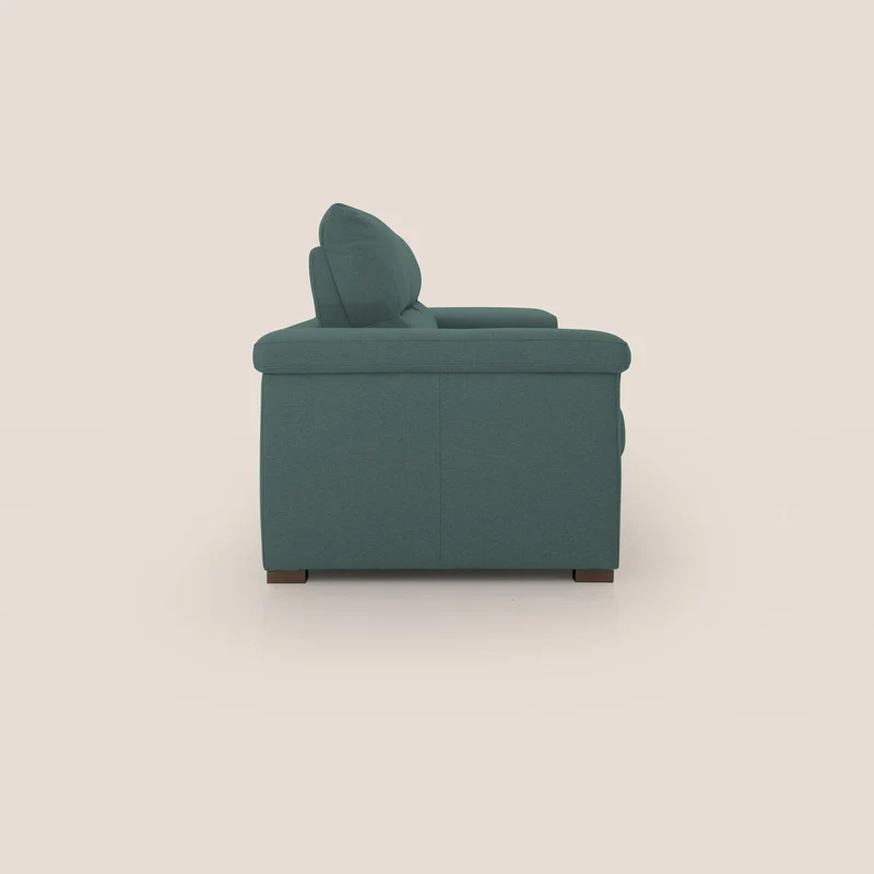 Magnolia canapé convertible avec matelas H 18cm et dossier haut et moelleux en tissu détachable T05 vert
