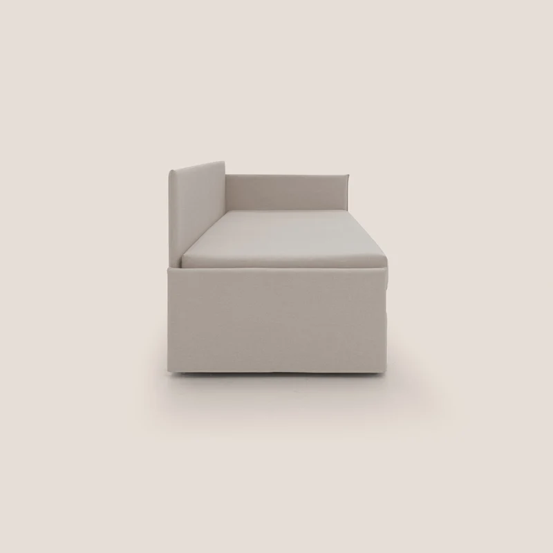 Durini Canapé duplex avec lits jumeaux et tissu effet coton imperméable T13 crème