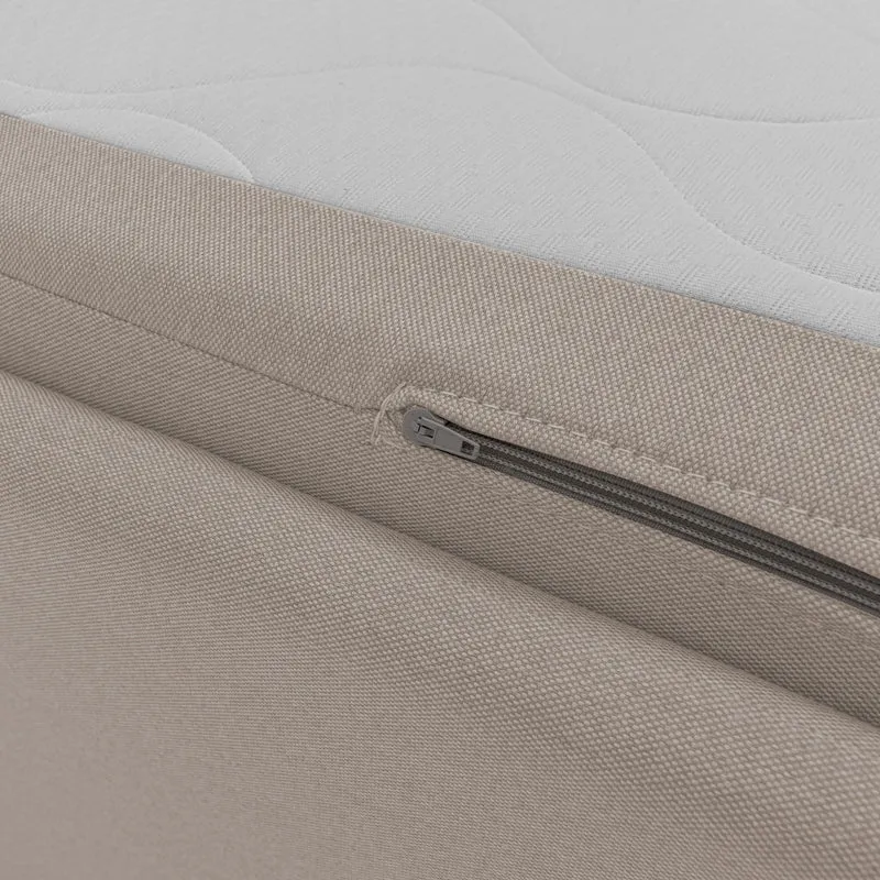 Durini Canapé duplex avec lits jumeaux et tissu effet coton imperméable T13 crème