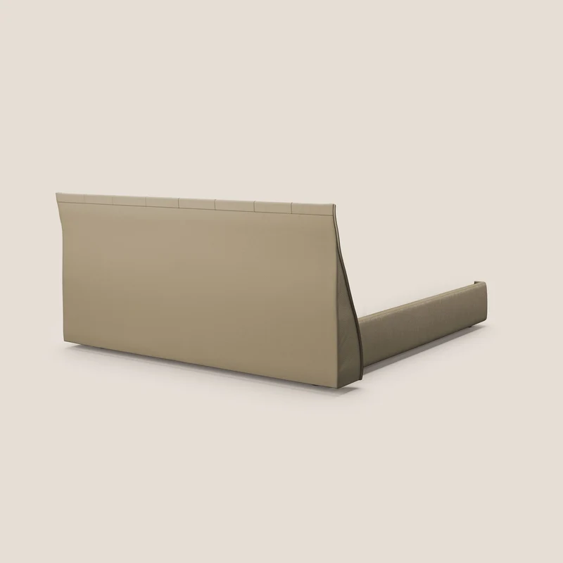Clizia Lit de design avec coffre de rangement en simili-cuir imperméable T04 beige