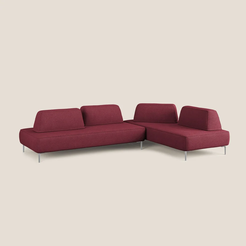 Newton canapé d'angle modulable avec dossiers amovibles en T07 rouge