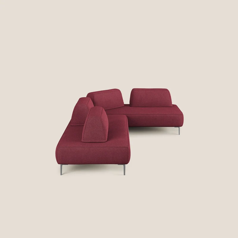 Newton canapé d'angle modulable avec dossiers amovibles en T07 rouge