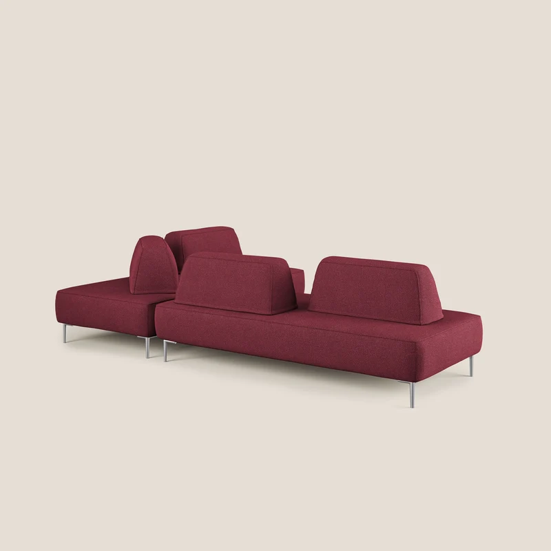 Newton canapé d'angle modulable avec dossiers amovibles en T07 rouge