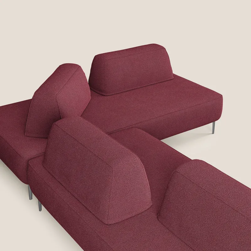 Newton canapé d'angle modulable avec dossiers amovibles en T07 rouge