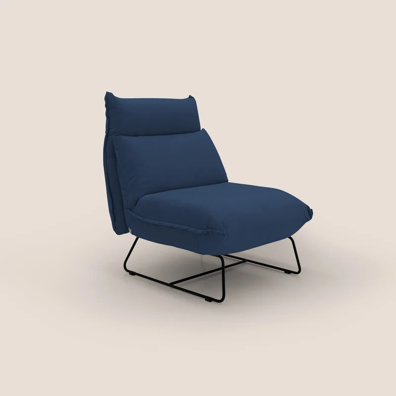 Tessa Fauteuil au design moderne en microfibre détachable T11 bleu