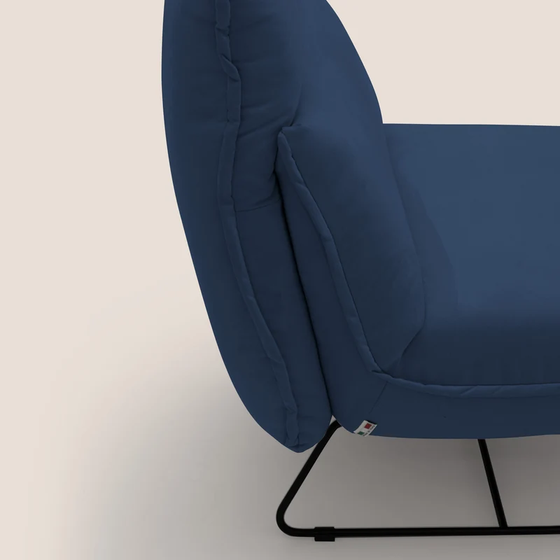 Tessa Fauteuil au design moderne en microfibre détachable T11 bleu