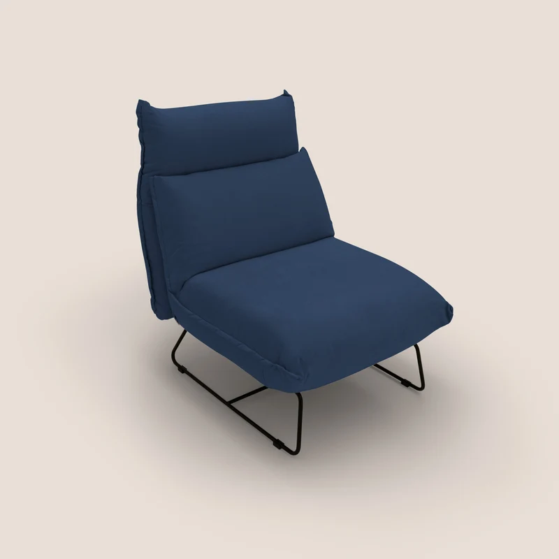 Tessa Fauteuil au design moderne en microfibre détachable T11 bleu