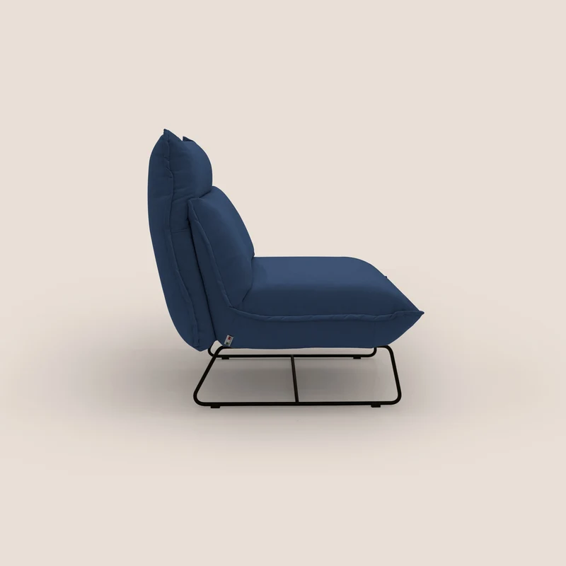 Tessa Fauteuil au design moderne en microfibre détachable T11 bleu