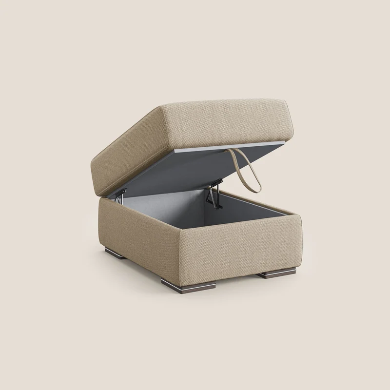Sun pouf coffre en tissu détachable T05 beige