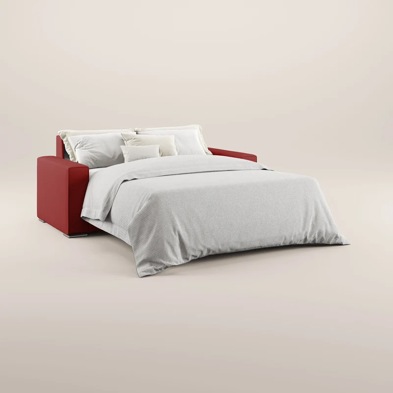 Dream canapé-lit convertible avec coussins doux en tissu détachable T05 rouge