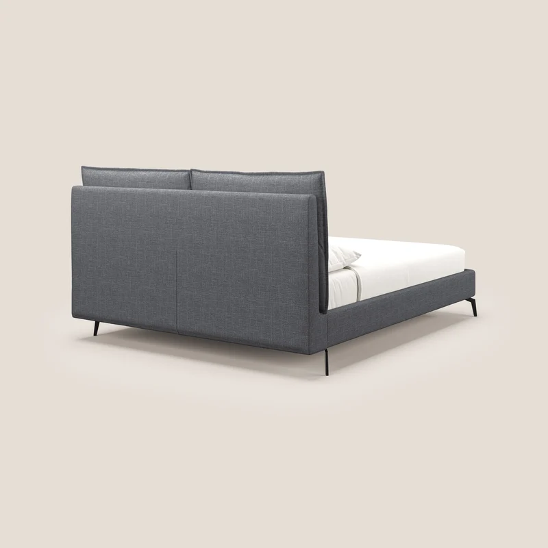 Cloe lit rembourré avec pieds en métal déhoussable en tissu imperméable T06 anthracite