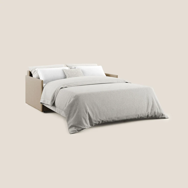 Evans canapé lit convertible en tissu recyclé beige
