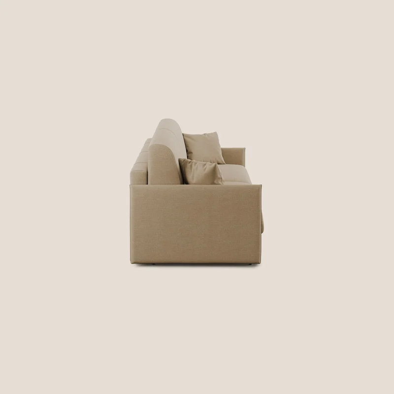 Evans canapé lit convertible en tissu recyclé beige