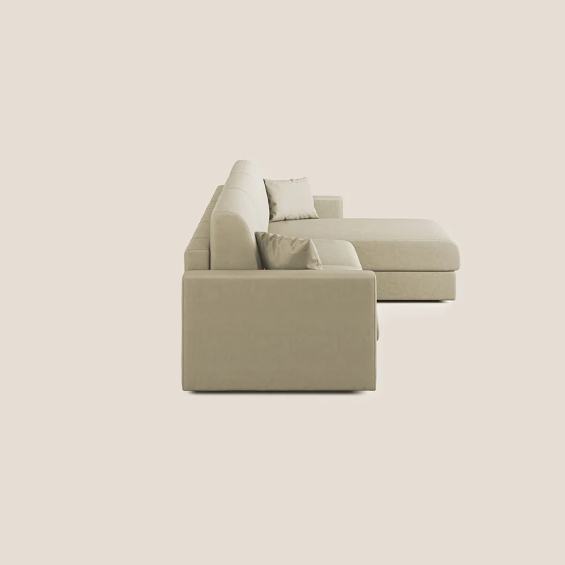 Chris canapé d'angle convertible en microfibre détachable T11 crème