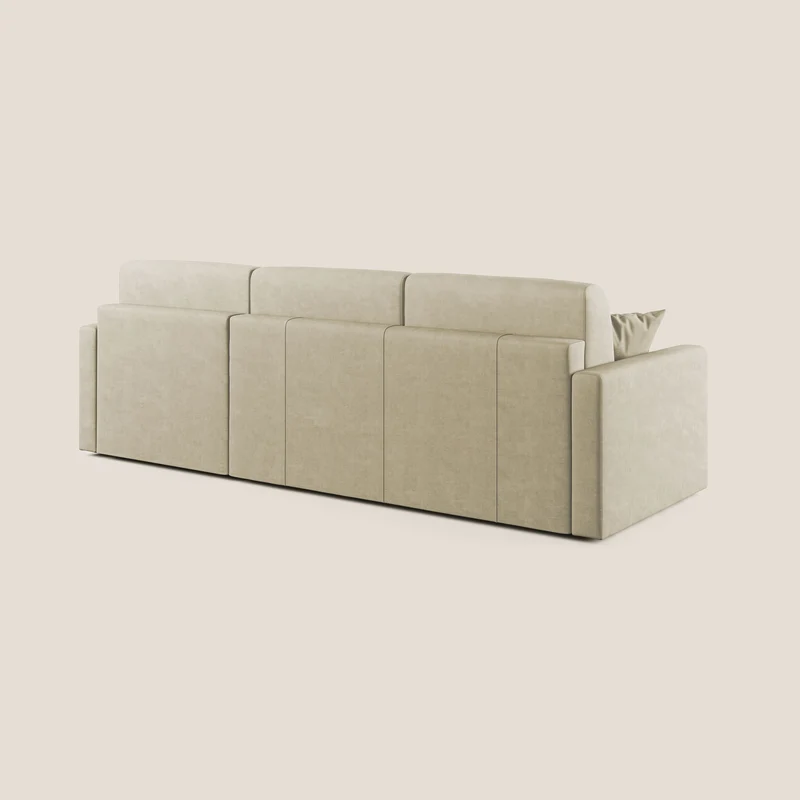 Chris canapé d'angle convertible en microfibre détachable T11 crème