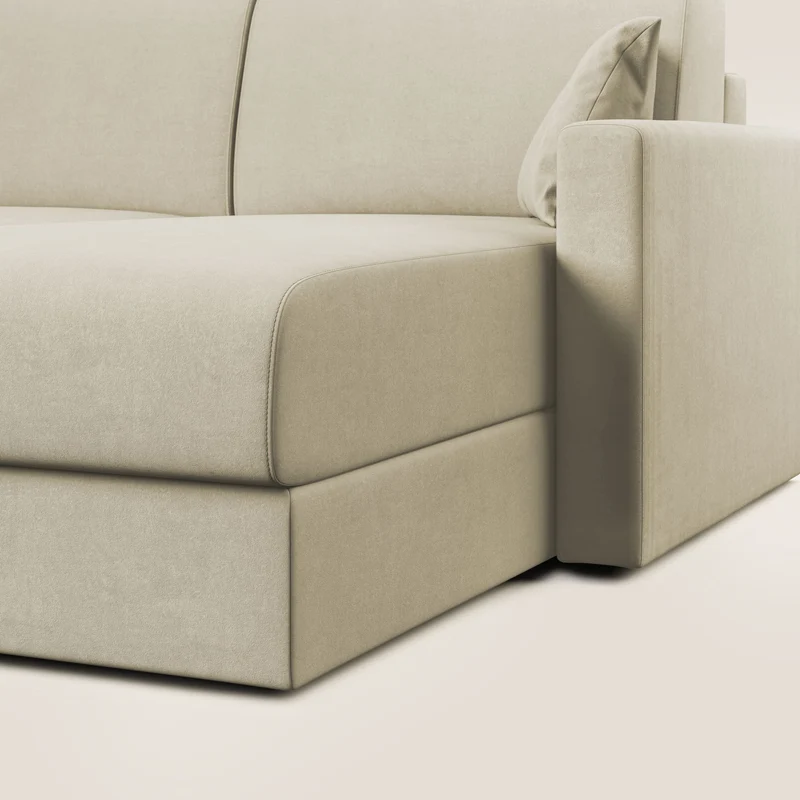 Chris canapé d'angle convertible en microfibre détachable T11 crème