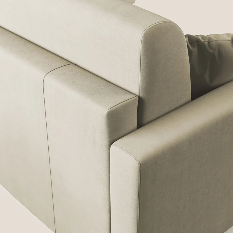 Chris canapé d'angle convertible en microfibre détachable T11 crème
