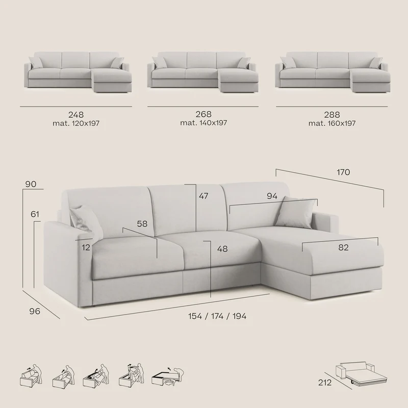 Chris canapé d'angle convertible en microfibre détachable T11 marron
