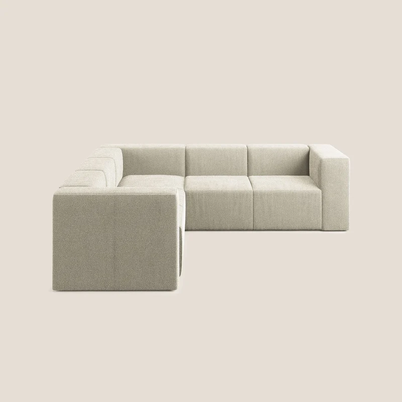 Nettuno canapé d'angle reversible modulable en bouclette douce T07 beige