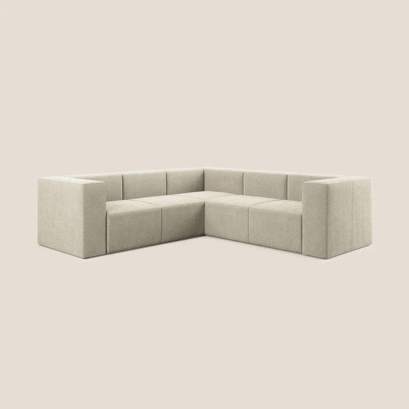 Nettuno canapé d'angle reversible modulable en bouclette douce T07 beige