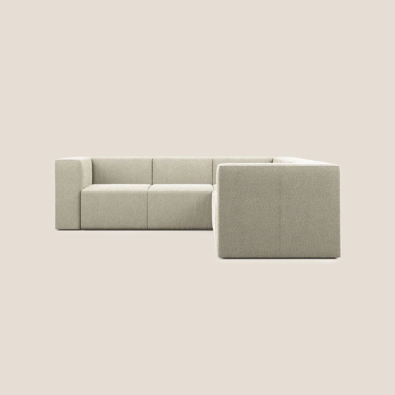 Nettuno canapé d'angle reversible modulable en bouclette douce T07 beige