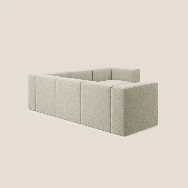 Nettuno canapé d'angle reversible modulable en bouclette douce T07 beige