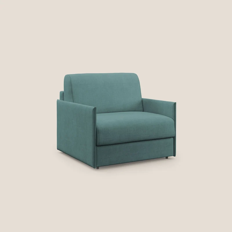 Evans fauteuil convertible en tissu imperméable T02 bleu canard
