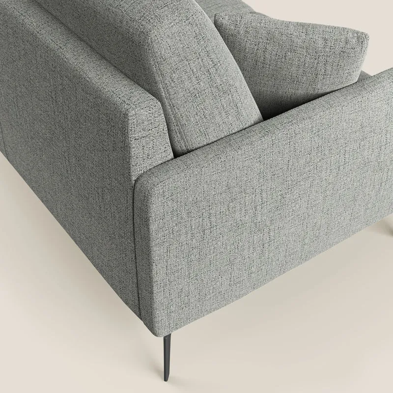 Saturno canapé d'angle moderne en tissu doux imperméable T03 gris clair