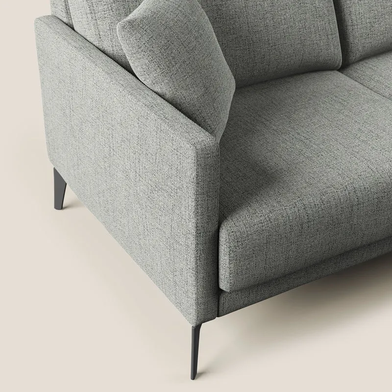 Saturno canapé d'angle moderne en tissu doux imperméable T03 gris clair