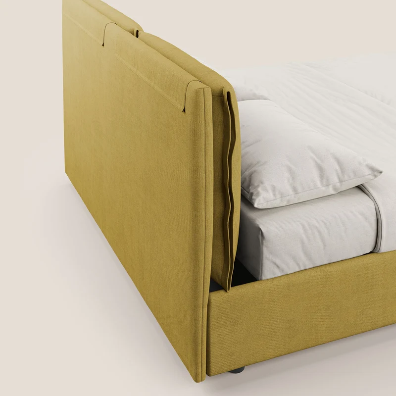Travis lit coffre avec coussins capitonnés amovibles en tissu imperméable T02 jaune