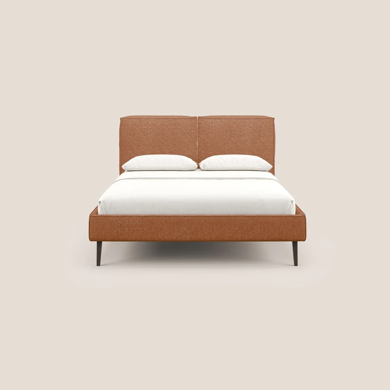 Isotta lit rembourré complètement déhoussable en tissu doux imperméable T10 orange