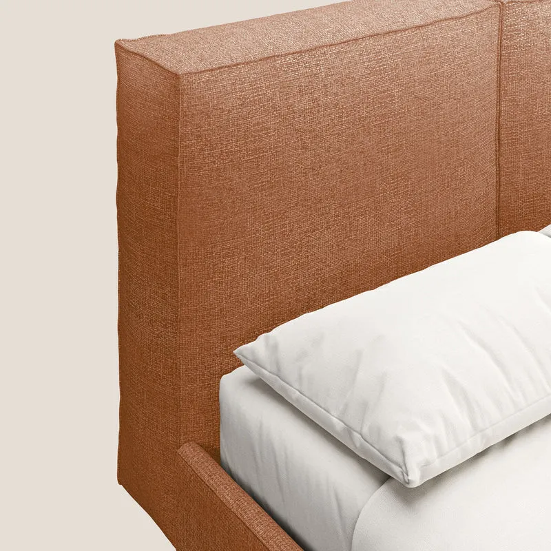 Isotta lit rembourré complètement déhoussable en tissu doux imperméable T10 orange