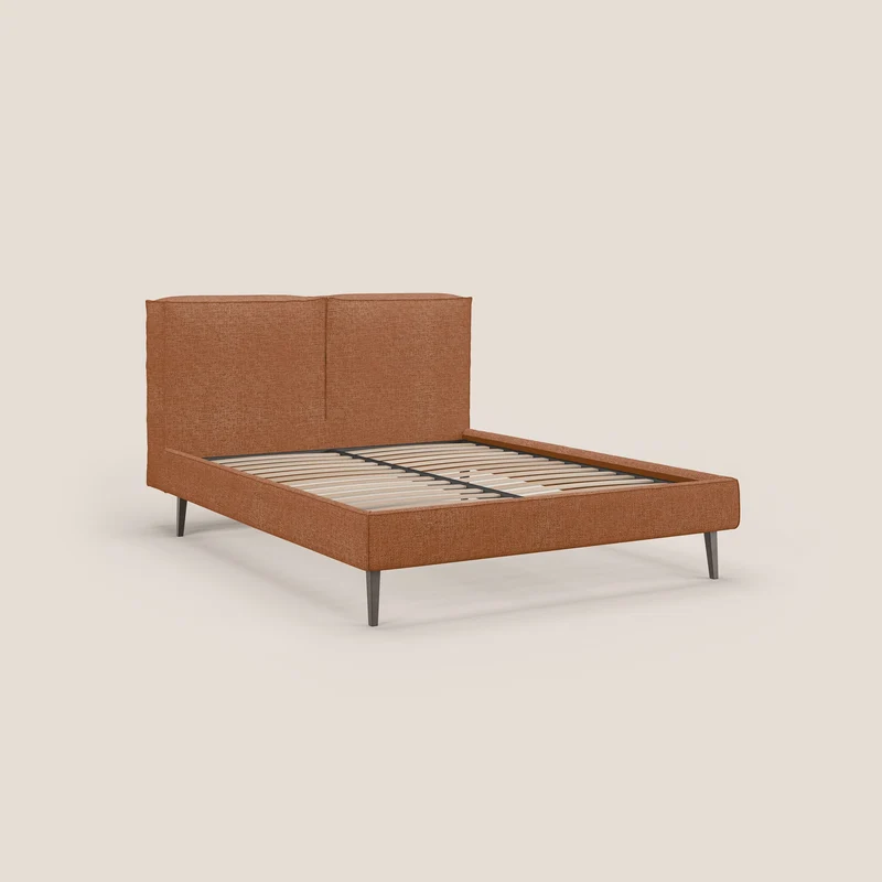 Isotta lit rembourré complètement déhoussable en tissu doux imperméable T10 orange