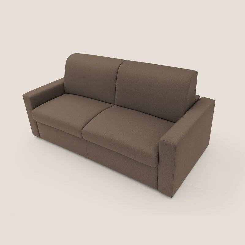Kansas Canapé lit convertible h20 cm en tissu imperméable T13 marron