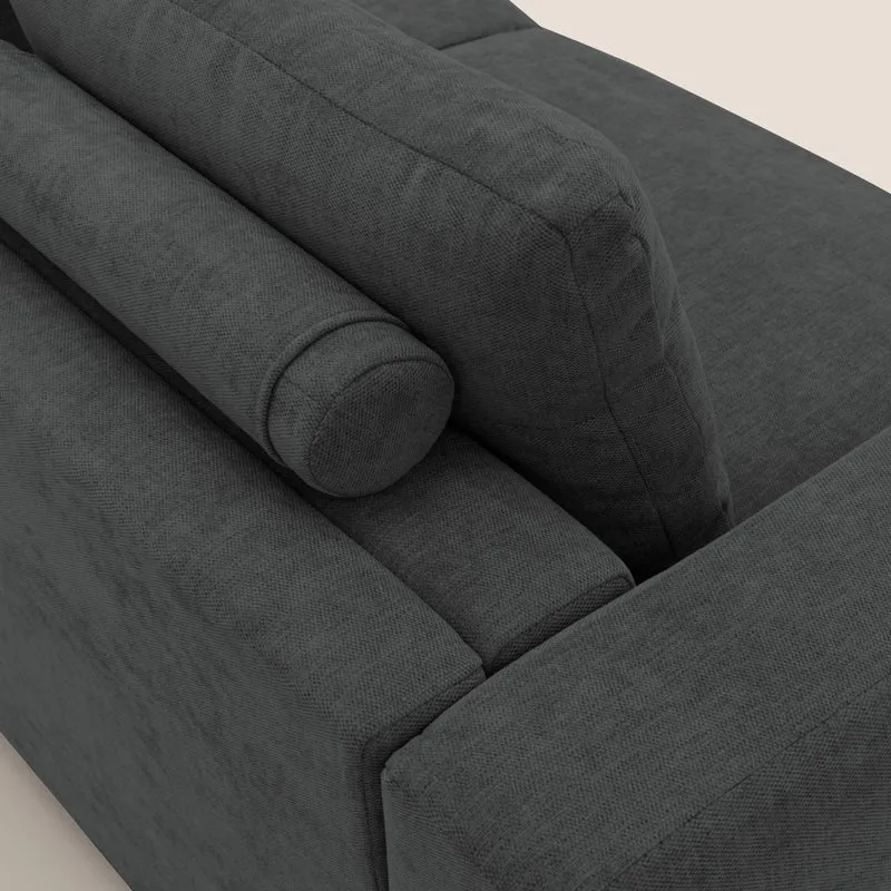 Freia Canapé convertible minimaliste matelas h15cm aux dossiers moelleux en tissu imperméable T14 anthracite