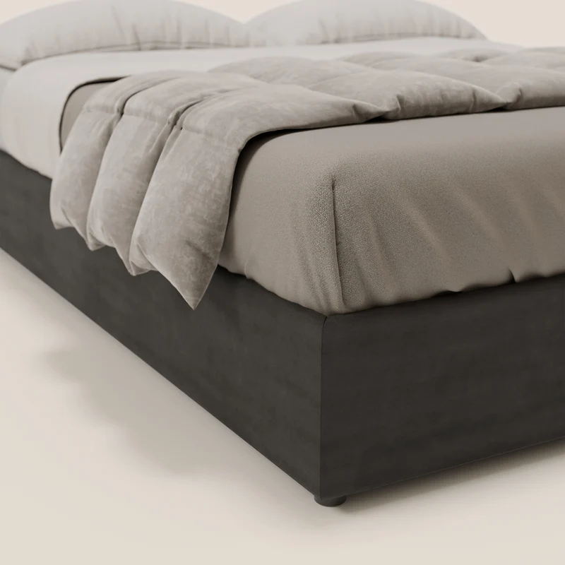 Ina sommier avec ample coffre en microfibre détachable et imperméable T11 noir
