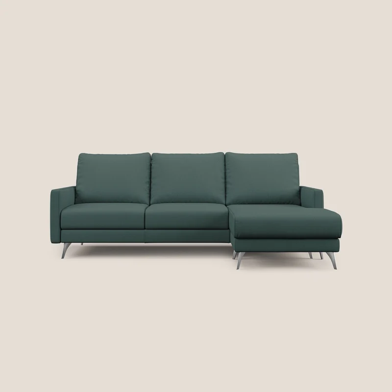 Klimt canapé d'angle avec assises coulissantes en tissu dous détachable T05 vert