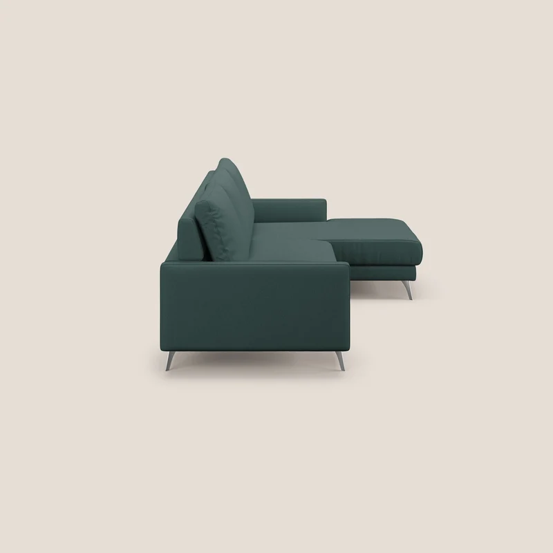 Klimt canapé d'angle avec assises coulissantes en tissu dous détachable T05 vert