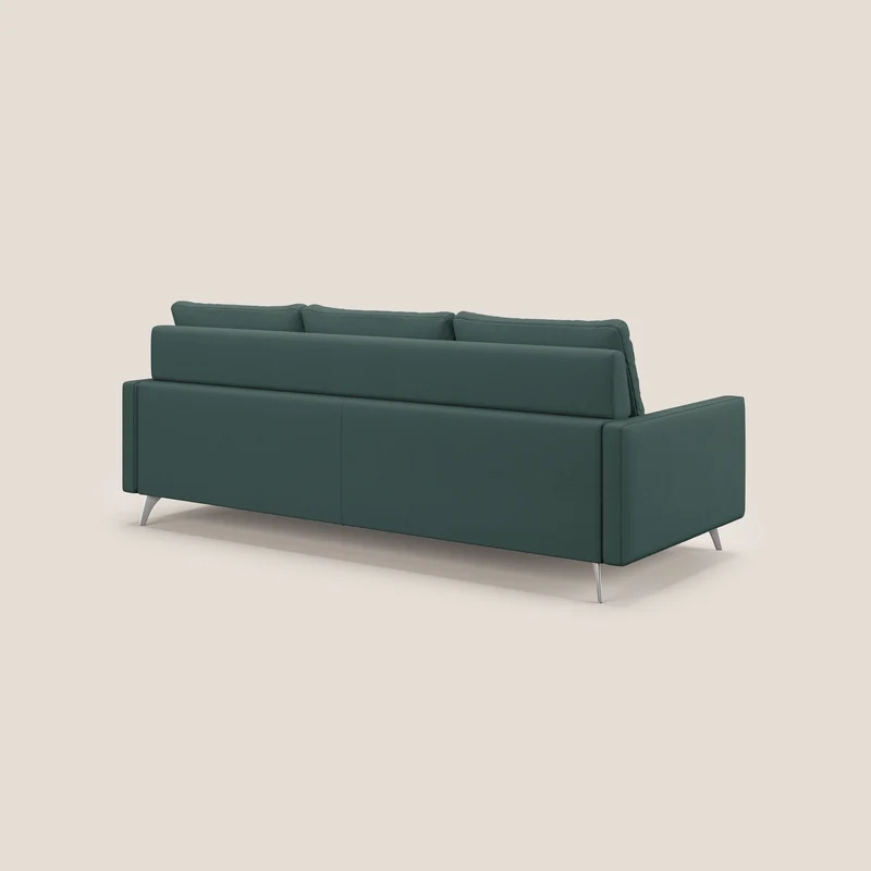 Klimt canapé d'angle avec assises coulissantes en tissu dous détachable T05 vert