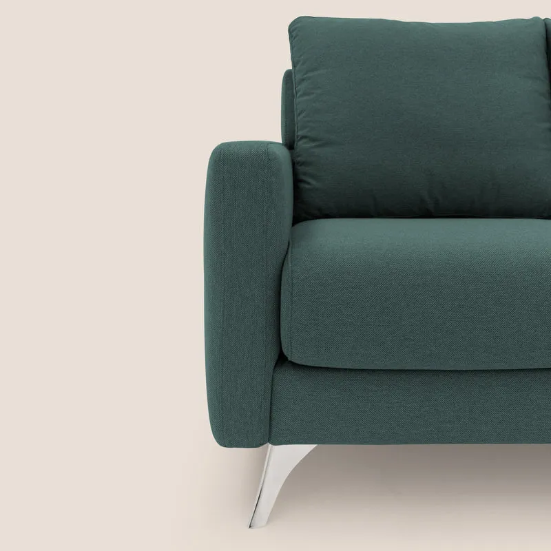 Klimt canapé d'angle avec assises coulissantes en tissu dous détachable T05 vert