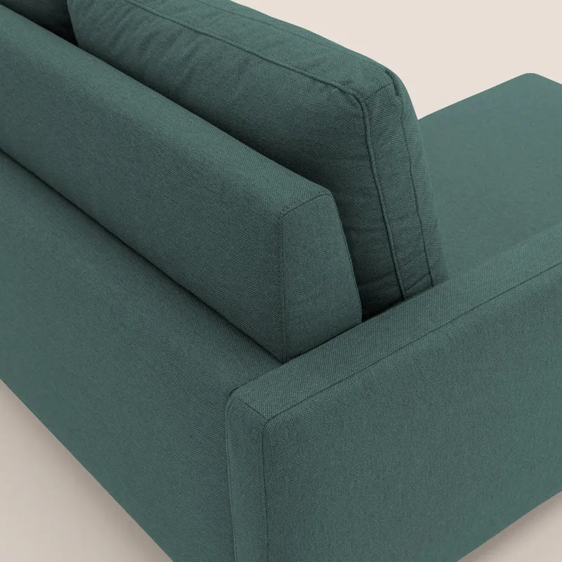 Klimt canapé d'angle avec assises coulissantes en tissu dous détachable T05 vert