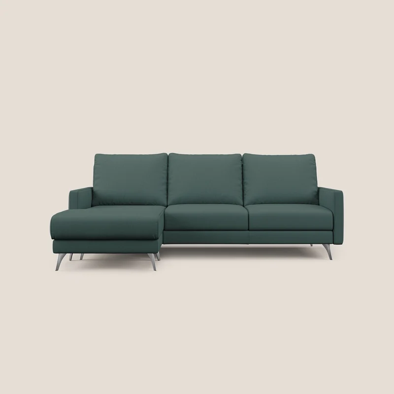 Klimt canapé d'angle avec assises coulissantes en tissu dous détachable T05 vert