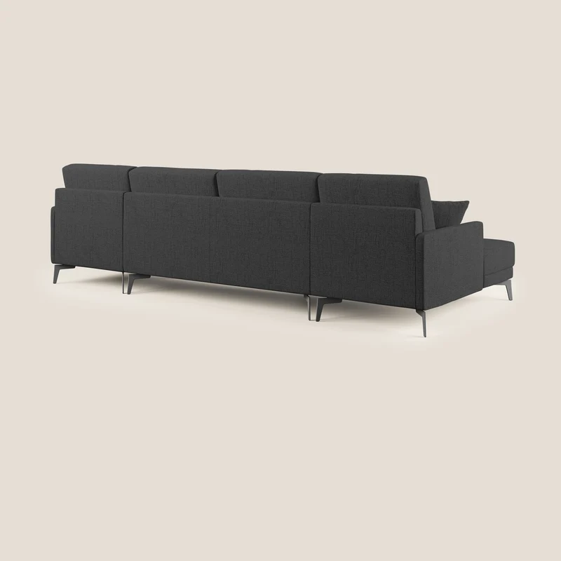Saturno canapé panoramique moderne en tissu doux imperméable T03 anthracite