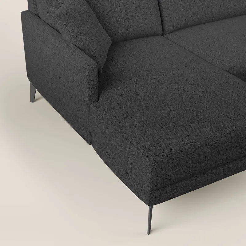 Saturno canapé panoramique moderne en tissu doux imperméable T03 anthracite